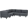 Beliani 5 vietų modulinė sofa UNSTAD, dešininė, tamsiai pilka