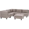 Beliani 5 vietų modulinė sofa UNSTAD, dešininė, ruda, su otomanu