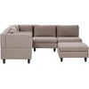 Beliani 5 vietų modulinė sofa UNSTAD, dešininė, ruda, su otomanu