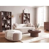Beliani AMAL sofa su pufu, šviesiai smėlio spalvos