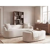Beliani AMAL sofa su pufu, šviesiai smėlio spalvos