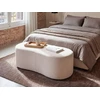 Beliani AMAL sofa su pufu, šviesiai smėlio spalvos