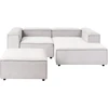 Beliani ARDAL 3-vietė modulinė sofa kairinė, kreminė balta, velvetas su otomanu