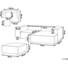 Beliani ARDAL 3-vietė modulinė sofa kairinė, kreminė balta, velvetas su otomanu