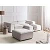 Beliani ARDAL 3-vietė modulinė sofa kairinė, kreminė balta, velvetas su otomanu