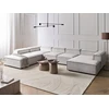 Beliani ARDAL 5 vietų modulinė kampinė sofa, spalva: kreminė balta, medžiaga: velvetas