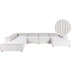 Beliani ARDAL 5 vietų modulinė kampinė sofa, spalva: kreminė balta, medžiaga: velvetas