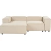 Beliani ARDAL modulinė kampinė sofa 2 asmenims su pufu, smėlio spalvos, dešinė pusė
