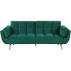 Beliani ASBY 3 vietų išskleidžiama sofa, veliūras, žalia