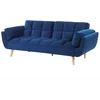 Beliani ASBY 3 vietų išskleidžiama sofa, veliūras, tamsiai mėlyna