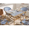 Beliani Bistro staliukas CASPRI 80 cm 80 cm technoratanas mėlyna/balta