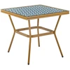 Beliani Bistro staliukas CASPRI 80 cm 80 cm technoratanas mėlyna/balta