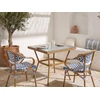 Beliani Bistro staliukas CASPRI 80 cm 80 cm technoratanas mėlyna/balta