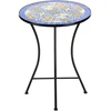 Beliani Bistro staliukas CORIANO, 60 × 60 cm, metalinis, mėlynas