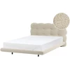 Beliani Boucle lova SOULISSE 120 x 200 cm, smėlio spalvos