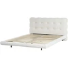 Beliani Boucle lova SOULISSE 140 x 200 cm, sulaužyta balta