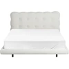 Beliani Boucle lova SOULISSE 140 x 200 cm, sulaužyta balta