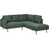 Beliani BREDA kampinė sofa 4 asmenims, tamsiai žalia, kairinė