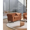 Beliani CHESTERFIELD fotelis, aksomas, aukso rudos spalvos