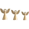Beliani Dekoracinių figūrėlių rinkinys EIRA Angelas 24/28/33 cm smėlio spalvos