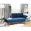 Beliani Dešininė gulto sofa MIRAMAS, veliūras, tamsiai mėlyna