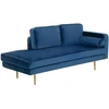 Beliani Dešininė gulto sofa MIRAMAS, veliūras, tamsiai mėlyna