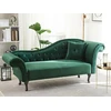 Beliani Dešininė šezlongo sofa LATTES, tamsiai žalias veliūras