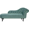 Beliani Dešininė šezlongo sofa NIMES, veliūrinis, mėtų spalvos