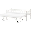 Beliani Dieninė lova Metal LOUANNEC 90 x 200 cm, ištraukiama, smėlio spalvos