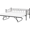 Beliani Dieninė lova Metalinė LOUANNEC 90 x 200 cm, išskleidžiama, juoda
