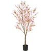 Beliani Dirbtinis augalas CHERRY TREE 180 cm rožinės spalvos