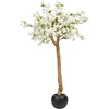Beliani Dirbtinis medis CHERRY TREE 180 cm baltas