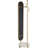 Beliani Drabužių kabykla su veidrodžiu LORENA 172 cm, metalinė, auksinė