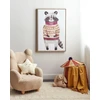 Beliani Drobės paveikslas CAMPLI su gyvūnų motyvu 63 x 99 cm pilkas