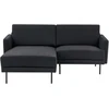Beliani Dviejų vietų kampinė sofa BREDA, juoda, dešinė