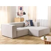 Beliani Dviejų vietų kampinė sofa VERNON šviesiai smėlio spalvos kairinė