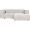 Beliani Dviejų vietų kampinė sofa VERNON šviesiai smėlio spalvos kairinė