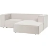 Beliani Dviejų vietų kampinė sofa VERNON šviesiai smėlio spalvos kairinė