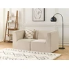 Beliani Dviejų vietų modulinė sofa LEMVIG, šviesiai smėlio spalvos velvetas