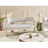 Beliani Dviejų vietų sofa BUREA su šenilio apmušalais, kreminė balta