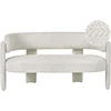 Beliani Dviejų vietų sofa BUREA su šenilio apmušalais, kreminė balta