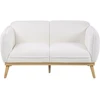 Beliani Dviejų vietų sofa LJUNG, balta boucle