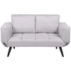 Beliani Dvivietė išskleidžiama sofa BREKKE šviesiai pilka