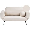 Beliani Dvivietė išskleidžiama sofa DOROTEA, balta boucle