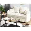 Beliani Dvivietė išskleidžiama sofa HOVIN šviesiai smėlio spalvos