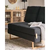 Beliani Dvivietė išskleidžiama sofa JERSLEV Juoda