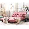 Beliani Dvivietė išskleidžiama sofa VESTFOLD, veliūrinė, rožinė