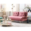 Beliani Dvivietė išskleidžiama sofa VESTFOLD, veliūrinė, rožinė