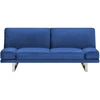 Beliani Dvivietė išskleidžiama sofa YORK iš veliūro, tamsiai mėlyna