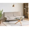 Beliani Dvivietė išskleidžiama sofa YORK, šenilas, šviesiai smėlio spalvos